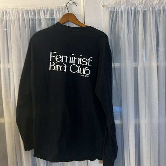 noah X feminist bird club long sleeve tee Unisex Large Black - Picture 10 of 10